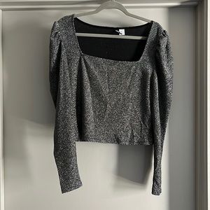 H&M Black Sparkly Puff Long Sleeve